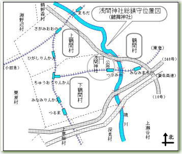 浅間神社総鎮守位置図